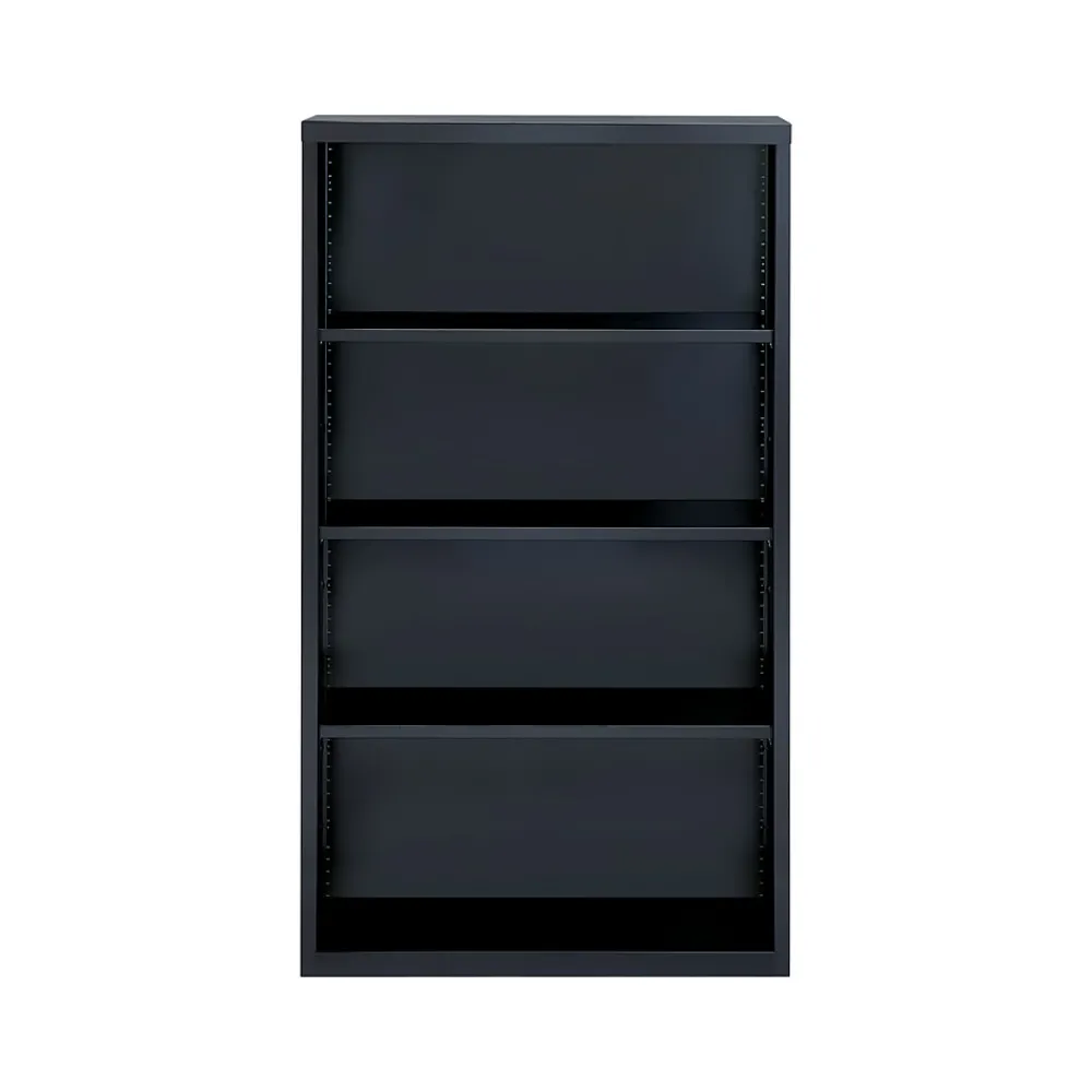 Bookcases*Hirsh HL8000 Series 60"H 4-Shelf Bookcase with Adjustable Shelves, Black Steel (21993)