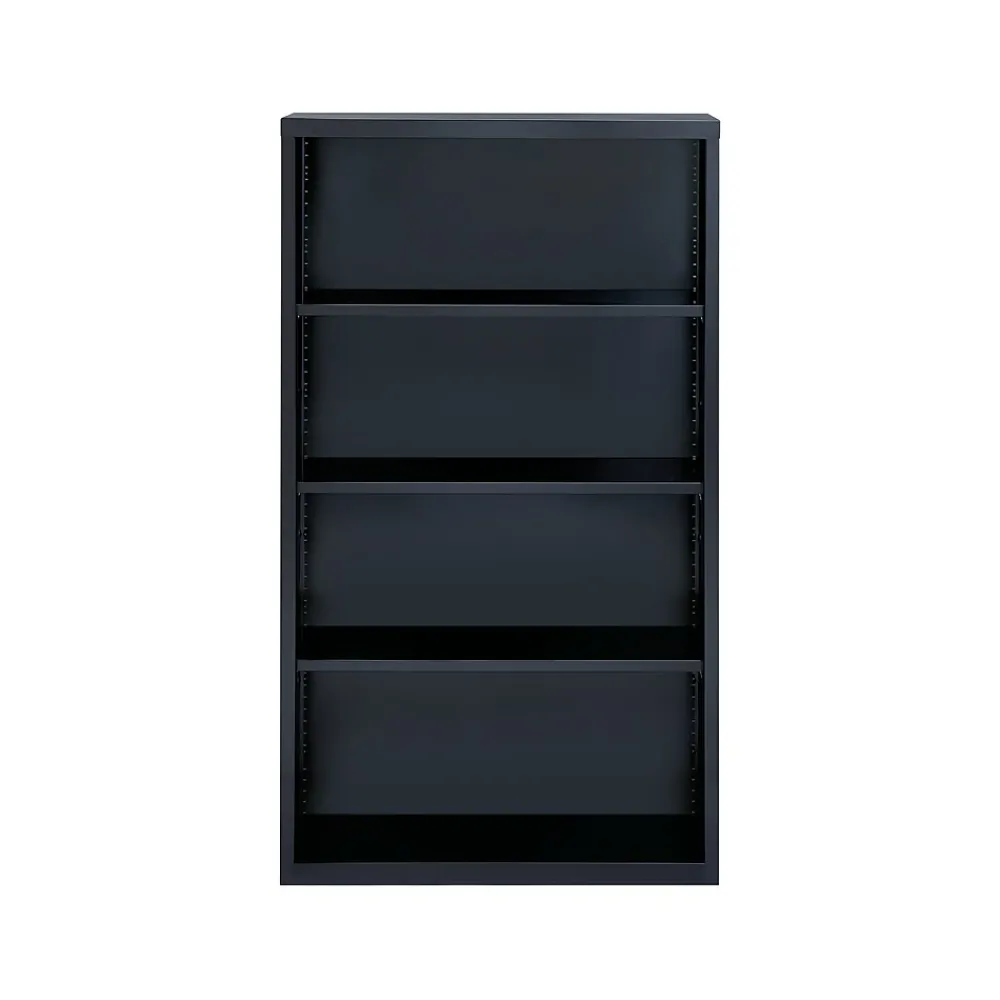 Bookcases*Hirsh HL8000 Series 60"H 4-Shelf Bookcase with Adjustable Shelves, Black Steel (21993)