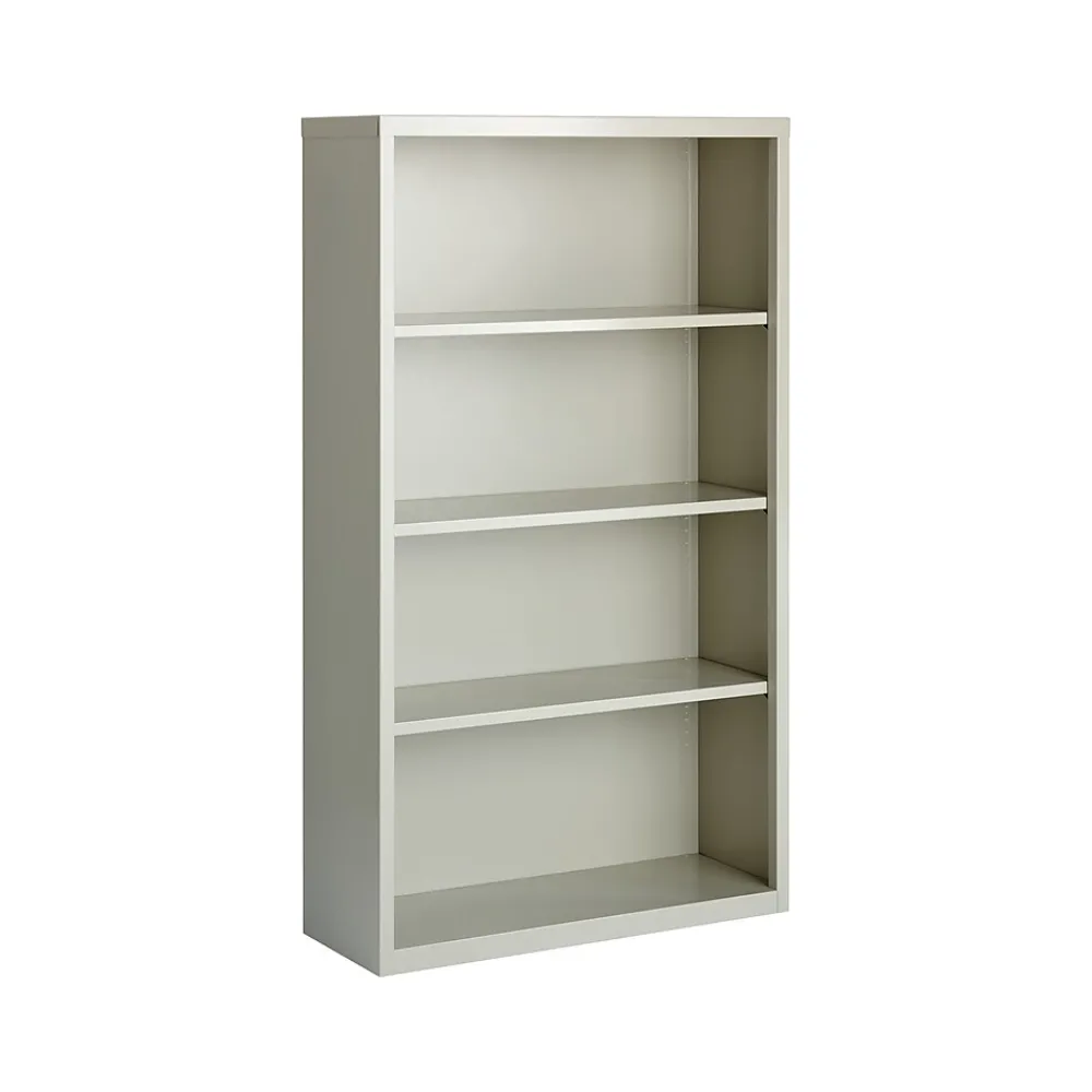 Bookcases*Hirsh HL8000 Series 60"H 4-Shelf Bookcase with Adjustable Shelves, Light Gray Steel (21994)