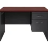 Computer Desks*Hirsh 48"W Single-Pedestal Computer Desk, Charcoal/Mahogany (20540)
