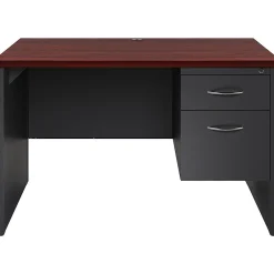 Computer Desks*Hirsh 48"W Single-Pedestal Computer Desk, Charcoal/Mahogany (20540)