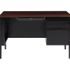 Computer Desks*Hirsh 48"W Single-Pedestal Desk, Black/Walnut (20092)