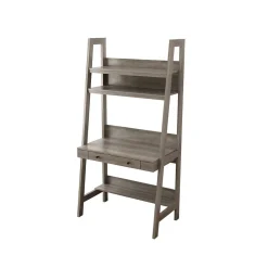 Office Desks*Homenations 36" Ladder PC Desk, Washed Gray (SH-OF-2620)