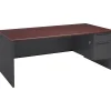Computer Desks*HON ® 38000 Series 72'' Right Pedestal Desk, Mahogany/Charcoal (H38293RNS)