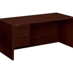 Office Desks*HON 10500 Series 66" Single Pedestal Desk, Mahogany (H10584LNN)