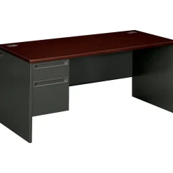 Computer Desks*HON 38000 Series 66" Single Pedestal Desk, Charcoal (38292LNS)