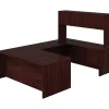 Office Desks*HON 10500 Series Bundle Solutions Left U-Station with Stack-On Storage, Mahogany, 72" x 108"