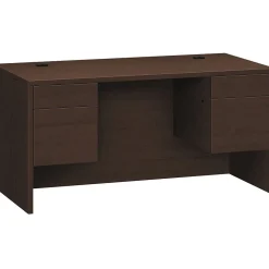 Computer Desks*HON 10500 Series Double Pedestal Desk, 2 Box/2 File Drawers, 60"W, Mocha Finish (10573MOMO)
