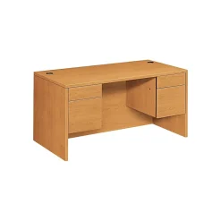 Office Desks*HON ® 10500 Series Double Pedestal Desk, Harvest, 29 1/2"H x 60"W x 30"D