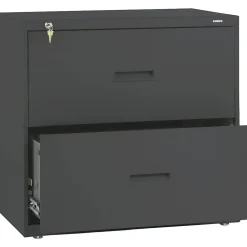 File Cabinets*HON 400 Series 2-Drawer Lateral File Cabinet, Letter/Legal Size, Lockable, 28.375"H x 30"W x 19.25"D, Charcoal (432LS)
