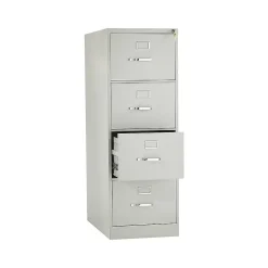 File Cabinets*HON 310 Series 4-Drawer Vertical File Cabinet, Legal Size, Lockable, 52"H x 18.25"W x 26.5"D, Light Gray (314CPQ)