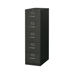File Cabinets*HON 310 Series 5-Drawer Vertical File Cabinet, Legal Size, Lockable, 60"H x 18.25"W x 26.5"D, Black (315CPP)