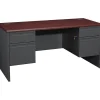 Office Desks*HON ® 38000 Series Kneespace Credenza with Locks, Mahogany/Charcoal, 29 1/2"H x 60"W x 24"D