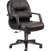 Office Chairs*HON 2090 Series Leather Executive Mid-Back Chair, Black (H2092SR11T)