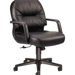 Office Chairs*HON 2090 Series Leather Executive Mid-Back Chair, Black (H2092SR11T)