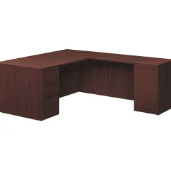 L-Desks*HON 10500 Series L-Station, Left, Mahogany Finish (H105LL7236N)