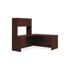 Office Desks*HON 10500 Series L-Workstation, Stack-On Storage, 66"W x 78"D, Mahogany Finish (105LRH6630N)