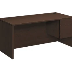 Computer Desks*HON 10500 Series Right Pedestal Desk, 1 Box/1 File Drawer, 66"W, Mocha Finish