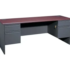 Computer Desks*HON ® 38000 Series Steel Kneespace Credenza with Locks, Charcoal, 72