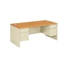 Computer Desks*HON 38000 Series 72"W Double Pedestal Desk, Harvest Oak/Putty (38180CL)