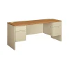 Office Desks*HON 38000 Series 72"W Kneespace Credenza, Harvest Oak/Putty (H38854CL)