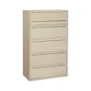 File Cabinets*HON Brigade 700 Series 5 File Drawer Lateral File Cabinet, Locking, Letter/Legal, Putty/Beige, 42"W (H795.L.L)