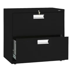 File Cabinets*HON Brigade 600 Series 2-Drawer Lateral File Cabinet, Locking, Letter/Legal, Black, 30"W (H672.L.P)