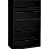 File Cabinets*HON Brigade 700 Series 5-Drawer Lateral File Cabinet, Letter/Legal, Black, 42" (795LP)
