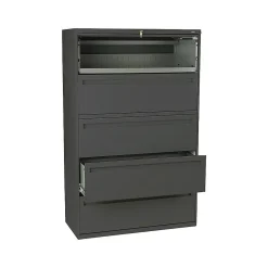 File Cabinets*HON Brigade 700 Series 5-Drawer Lateral File Cabinet, Locking, Letter/Legal, Charcoal, 42"W (795LS)