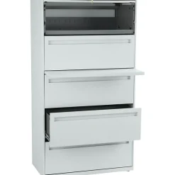 File Cabinets*HON Brigade® 700 Series Lateral file, 5-Drawer, 67Hx36Wx19-1/4"D, Light Grey
