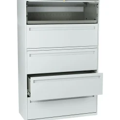 File Cabinets*HON ® Brigade 700 Series Lateral File, 5-Drawer, 64Hx42Wx19-1/4"D, Light Grey