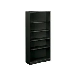 Bookcases*HON Brigade 71"H 5-Shelf Bookcase, Charcoal Metal (HS72ABCS)