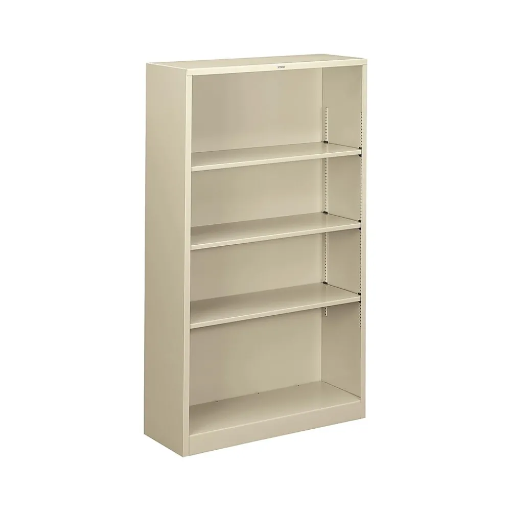 Bookcases*HON Brigade 4-Shelf Bookcase, 59"H x 34.5"W x 12.63"D, Putty Steel (S60ABCL)