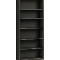 Bookcases*HON Brigade 6-Shelf Metal Bookcase, 81 1/8"H x 34 1/2"W x 12.63"D, Charcoal (S82ABCS)
