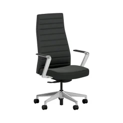 Office Chairs*HON Cofi Fabric Swivel Executive Chair, Black/Polished Aluminum (HCFEU.W0.STC.P.H.UR10.CHSTC09.PA)