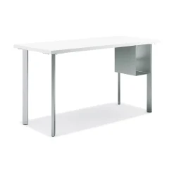 Computer Desks*HON Coze 48"W Desk w/U-Storage, Designer and Silver (RPL2448DWP6S) White