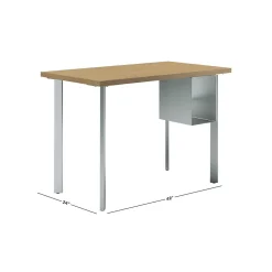 Office Desks*HON Coze 42"W Desk w/U-Storage, and Silver (RPL2442N1P6S) Natural Recon