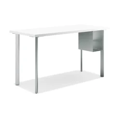 Computer Desks*HON Coze 54"W Desk w/U-Storage, Designer and Silver (RPL2454DWP6S) White