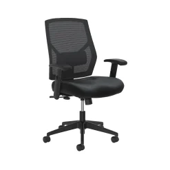 Office Chairs*HON Crio High-Back Task Chair, Mesh Back, Adjustable Arms, Adjustable Lumbar, Black Leather (BSXVL581SB11T)