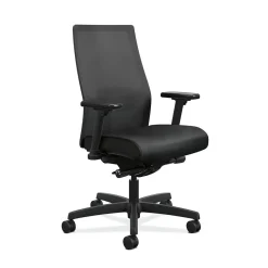 Ergonomic Chairs*HON Ignition 2.0 Mesh/Vinyl Mid-Back Task Chair, Adjustable Arms, Black (12M2AMLU10TK) Black Vinyl