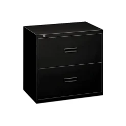 File Cabinets*HON Lateral File, 2 Drawers, Molded Pull, 36"W, Black Finish (BSX482LP)