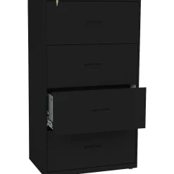 File Cabinets*HON Lateral File, 4 Drawers, Molded Pull, 30"W, Black Finish (BSX434LP)