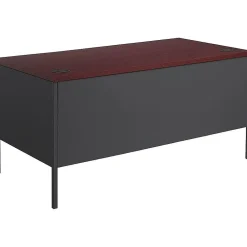 Computer Desks*HON Metro Classic 60" Double Pedestal Desk, Mahogany/Charcoal (P3262NS)