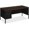 Computer Desks*HON Metro Classic 66"W Left Pedestal Desk, Mocha/Black (P3266LMOP)