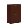 File Cabinets*HON Mod 4-Drawer Lateral File Cabinet, Locking, Letter/Legal, Traditional Mahogany, 36" (HLPLLF3620L4.LTM1)