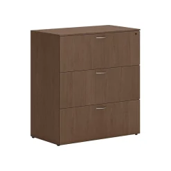File Cabinets*HON Mod 3-Drawer Lateral File Cabinet, Locking, Letter/Legal, Sepia Walnut, 36" (HLPLLF3620L3.LSE1)