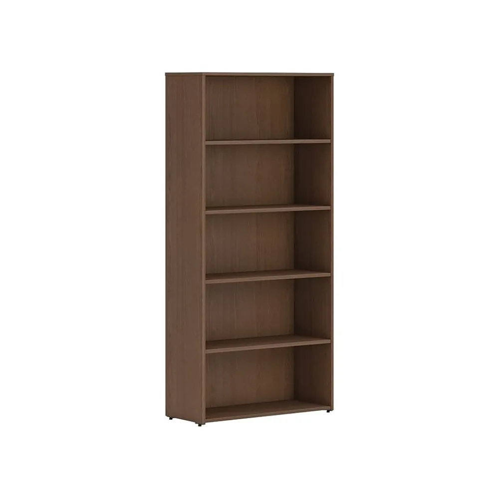 Bookcases*HON Mod 65"H 5-Shelf Bookcase, Sepia Walnut (HLPLBC3013B5.LSE1)