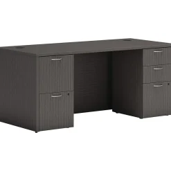 Computer Desks*HON Mod 66"W Computer Desk, (HLPLDS66PSTM1) Slate Teak