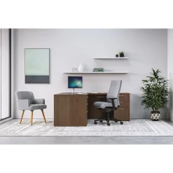 L-Desks*HON Mod 60"W L-Shaped Double-Pedestal Desk, (HLPL6072LDESK2BBFSE1) Sepia Walnut