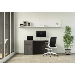 Office Desks*HON Mod 60"W x 30"D Single-Pedestal Desk, (HLPLDS60PSSL1) Gray